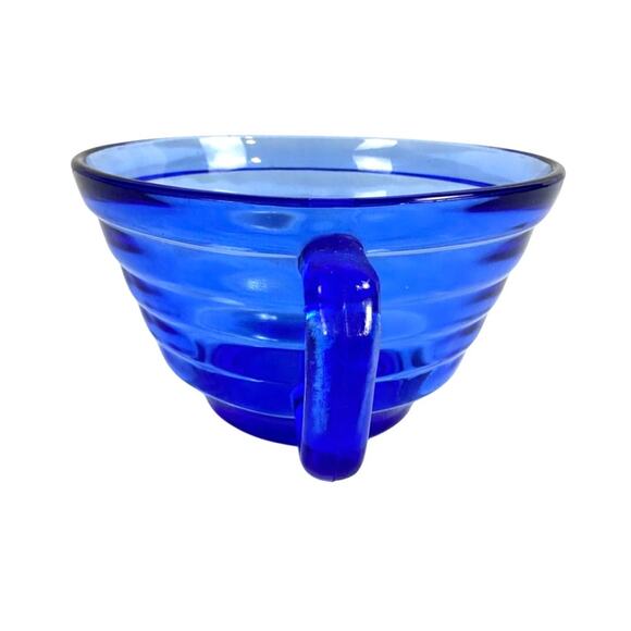Hazel Atlas Aurora Cobalt Blue Vintage Depression Glass Coffee Cup - Picture 2 of 6